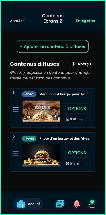 application-menu-dynamique
